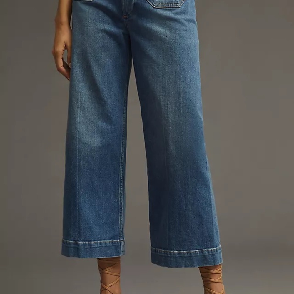 Anthropologie pilcro skipper wide leg cropped jeans size 31